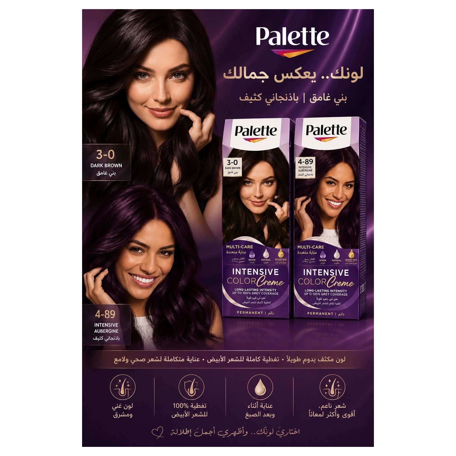 صبغة شعر Palette كريم مكثّف — ٣-٠ بني غامق
